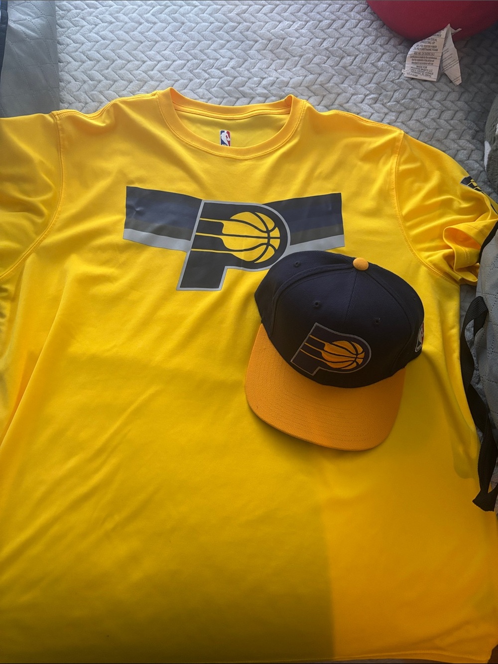 NBA Yellow Pacers Logo Tee with Navy & Yellow Cap